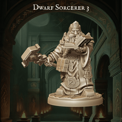 Army of Dwarf Sorcerer - 12 Poses | Arcane Dwarf Miniatures | DnD Spellcaster Wargaming Set - Plague Miniatures