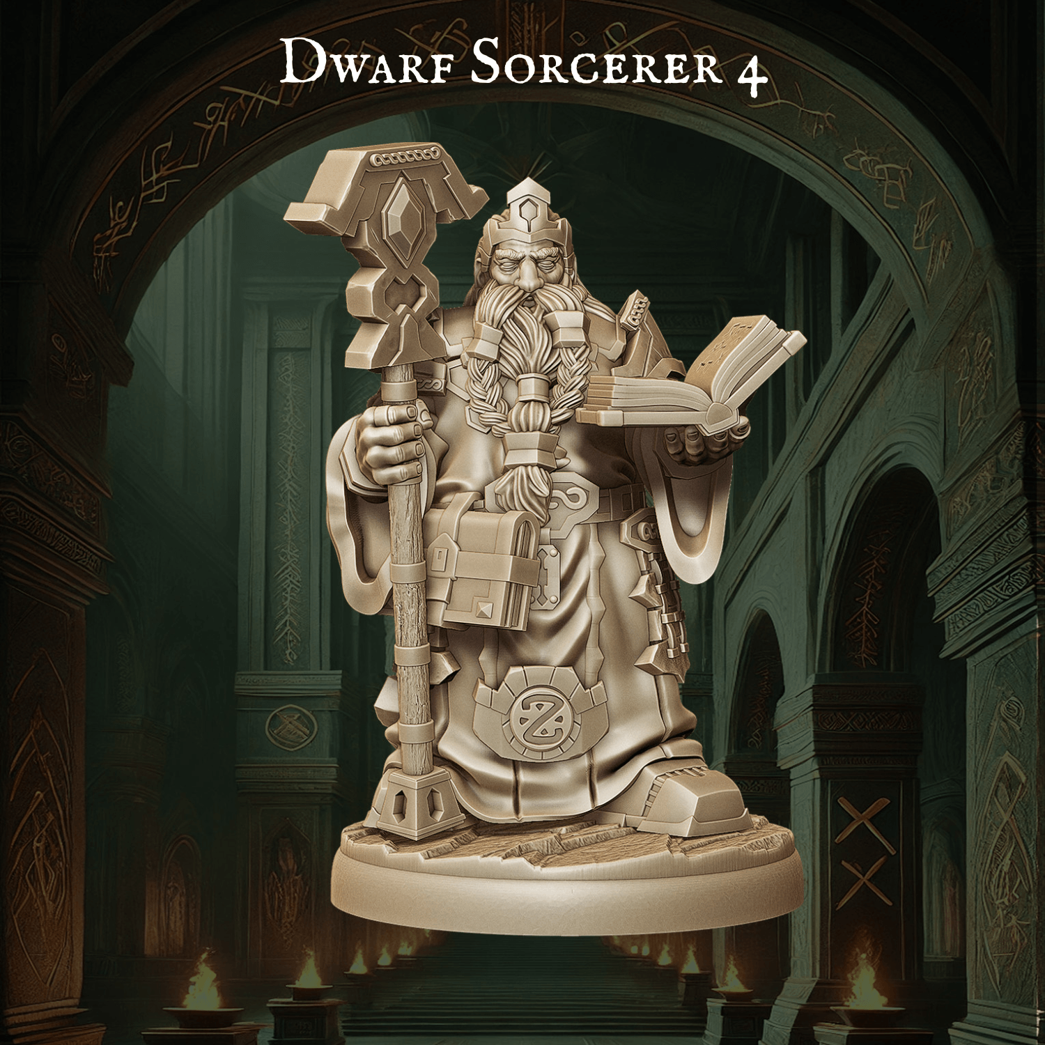 Army of Dwarf Sorcerer - 12 Poses | Arcane Dwarf Miniatures | DnD Spellcaster Wargaming Set - Plague Miniatures