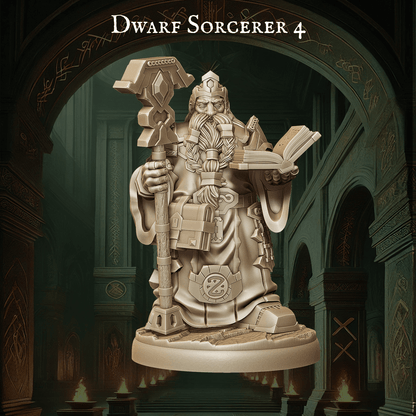 Army of Dwarf Sorcerer - 12 Poses | Arcane Dwarf Miniatures | DnD Spellcaster Wargaming Set - Plague Miniatures