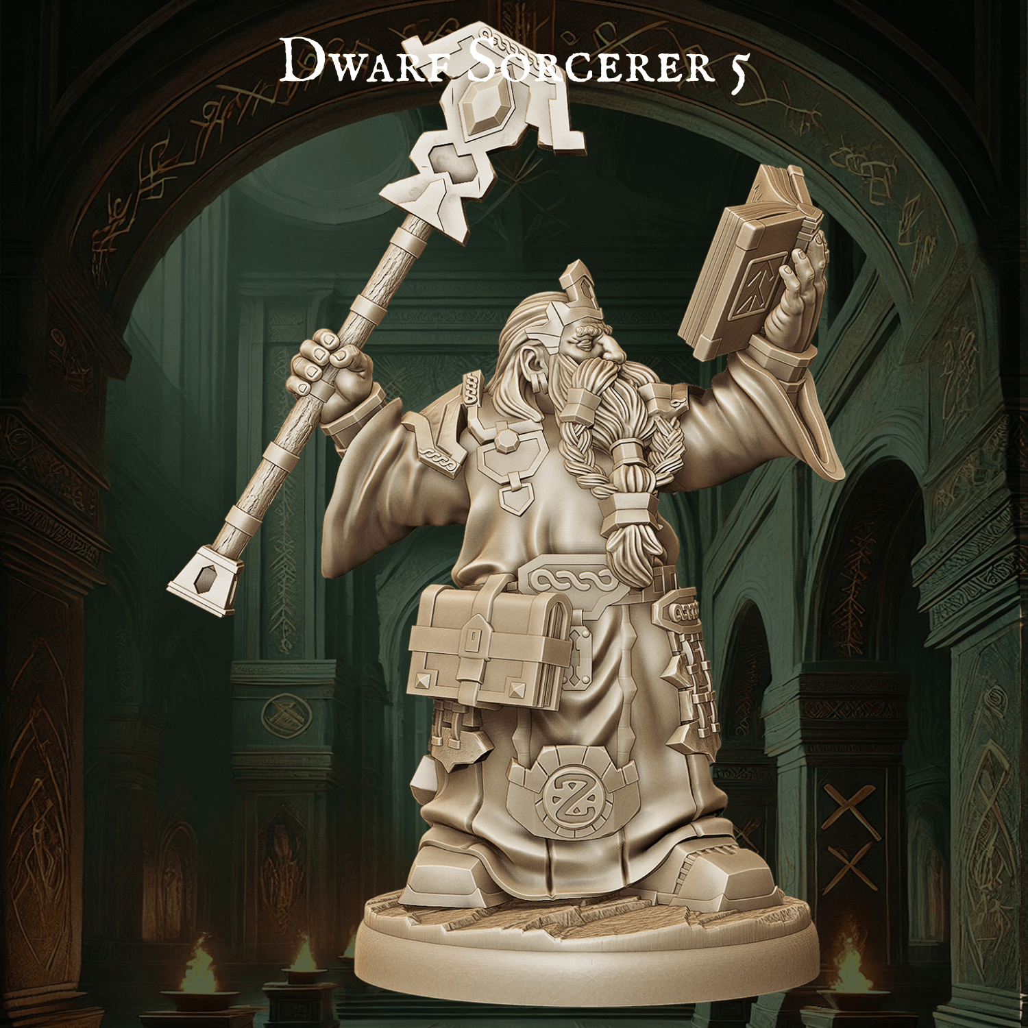 Army of Dwarf Sorcerer - 12 Poses | Arcane Dwarf Miniatures | DnD Spellcaster Wargaming Set - Plague Miniatures