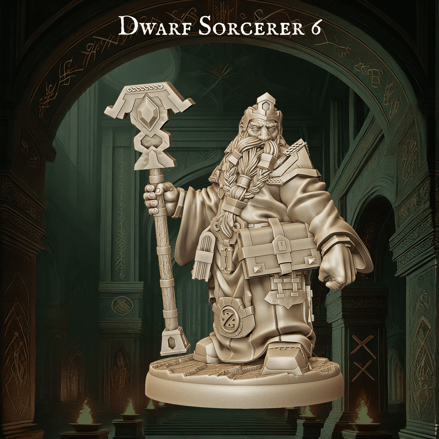Army of Dwarf Sorcerer - 12 Poses | Arcane Dwarf Miniatures | DnD Spellcaster Wargaming Set - Plague Miniatures