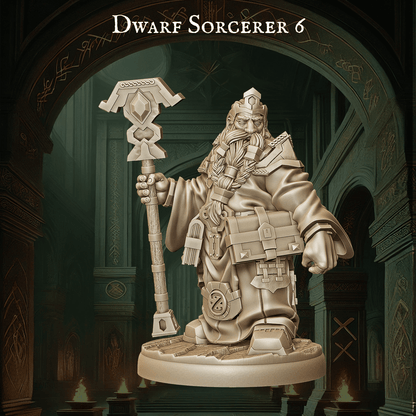 Army of Dwarf Sorcerer - 12 Poses | Arcane Dwarf Miniatures | DnD Spellcaster Wargaming Set - Plague Miniatures