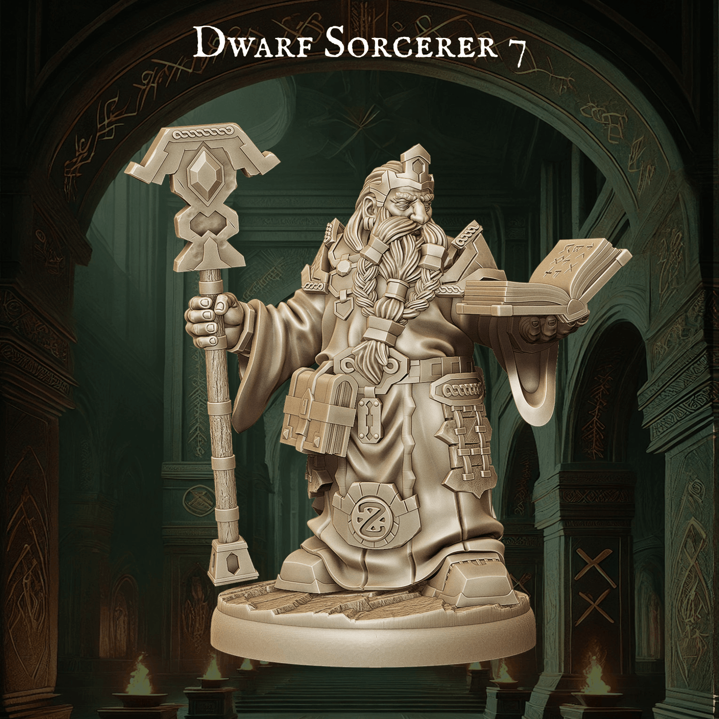 Army of Dwarf Sorcerer - 12 Poses | Arcane Dwarf Miniatures | DnD Spellcaster Wargaming Set - Plague Miniatures
