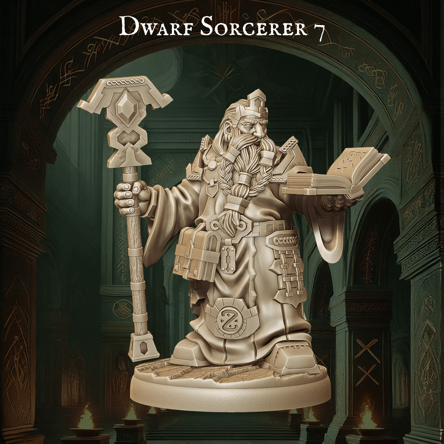 Army of Dwarf Sorcerer - 12 Poses | Arcane Dwarf Miniatures | DnD Spellcaster Wargaming Set - Plague Miniatures