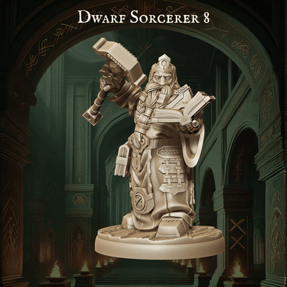 Army of Dwarf Sorcerer - 12 Poses | Arcane Dwarf Miniatures | DnD Spellcaster Wargaming Set - Plague Miniatures