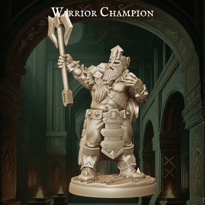 Army of Dwarf Warriors - 12 Poses | Axe-Wielding Dwarf Miniatures | DnD Tabletop Wargaming Set - Plague Miniatures