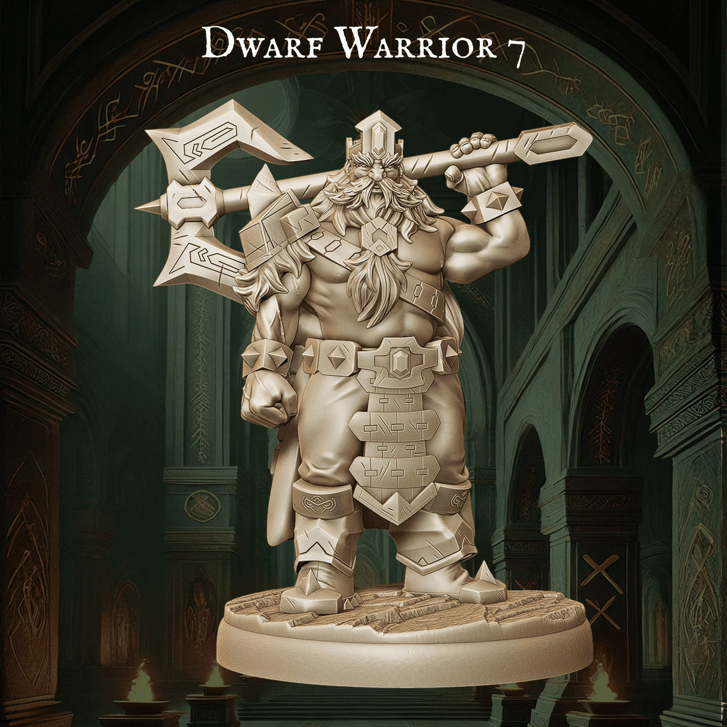 Army of Dwarf Warriors - 12 Poses | Axe-Wielding Dwarf Miniatures | DnD Tabletop Wargaming Set - Plague Miniatures