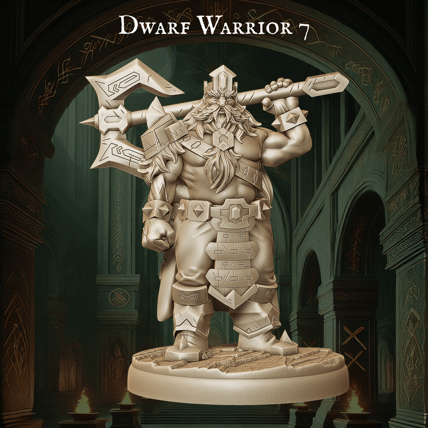 Army of Dwarf Warriors - 12 Poses | Axe-Wielding Dwarf Miniatures | DnD Tabletop Wargaming Set - Plague Miniatures