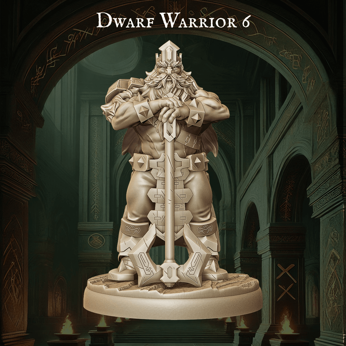 Army of Dwarf Warriors - 12 Poses | Axe-Wielding Dwarf Miniatures | DnD Tabletop Wargaming Set - Plague Miniatures