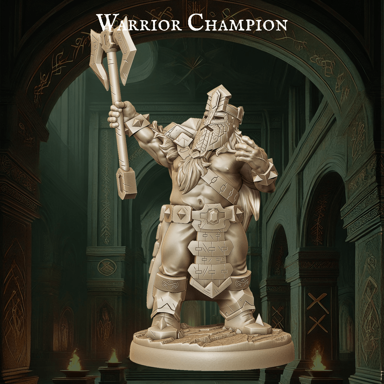 Army of Dwarf Warriors - 12 Poses | Axe-Wielding Dwarf Miniatures | DnD Tabletop Wargaming Set - Plague Miniatures