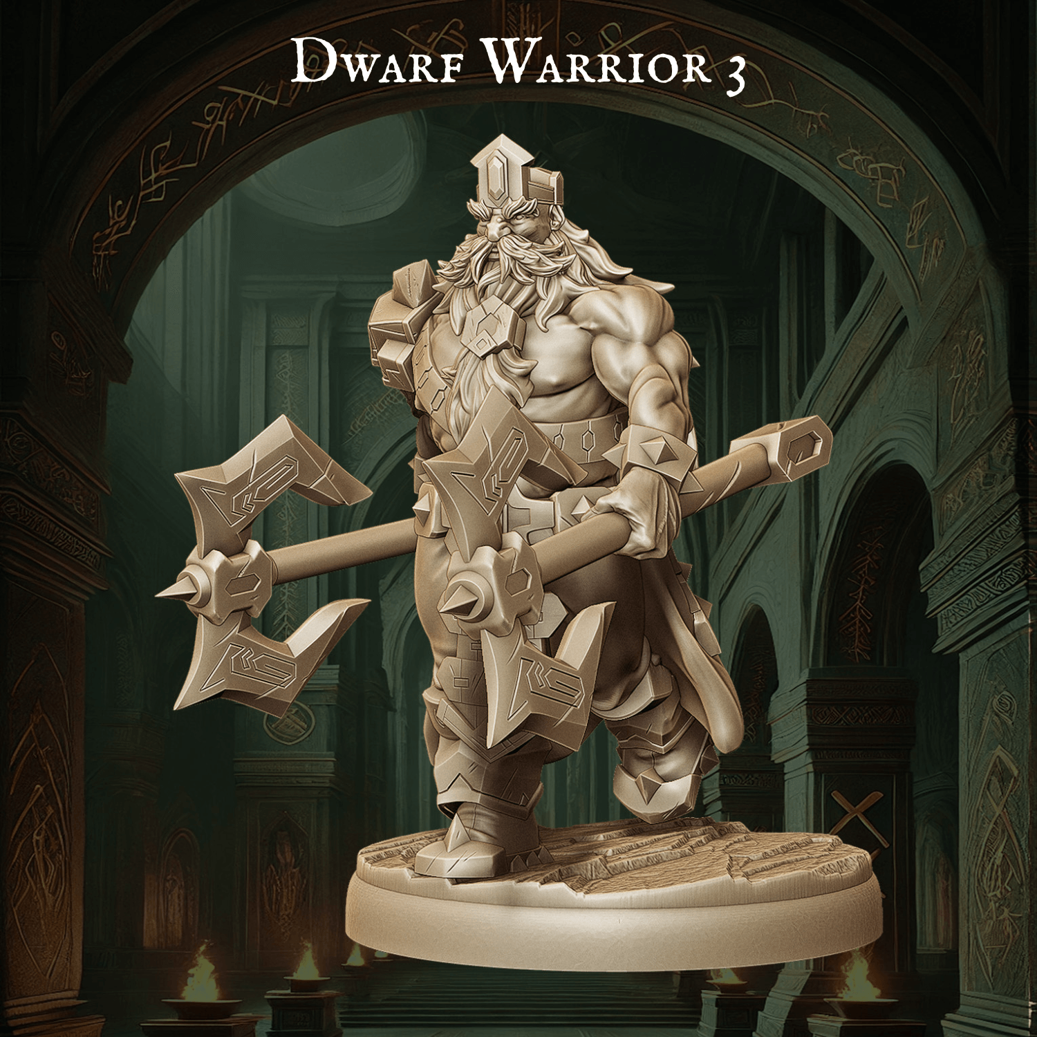 Army of Dwarf Warriors - 12 Poses | Axe-Wielding Dwarf Miniatures | DnD Tabletop Wargaming Set - Plague Miniatures