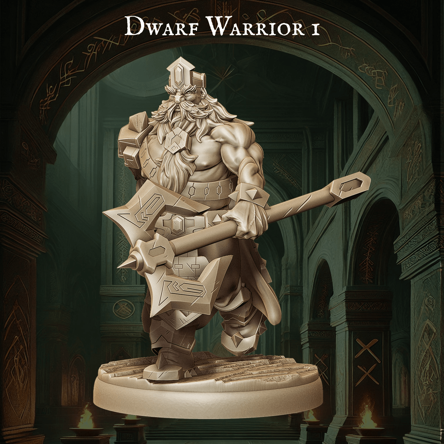 Army of Dwarf Warriors - 12 Poses | Axe-Wielding Dwarf Miniatures | DnD Tabletop Wargaming Set - Plague Miniatures