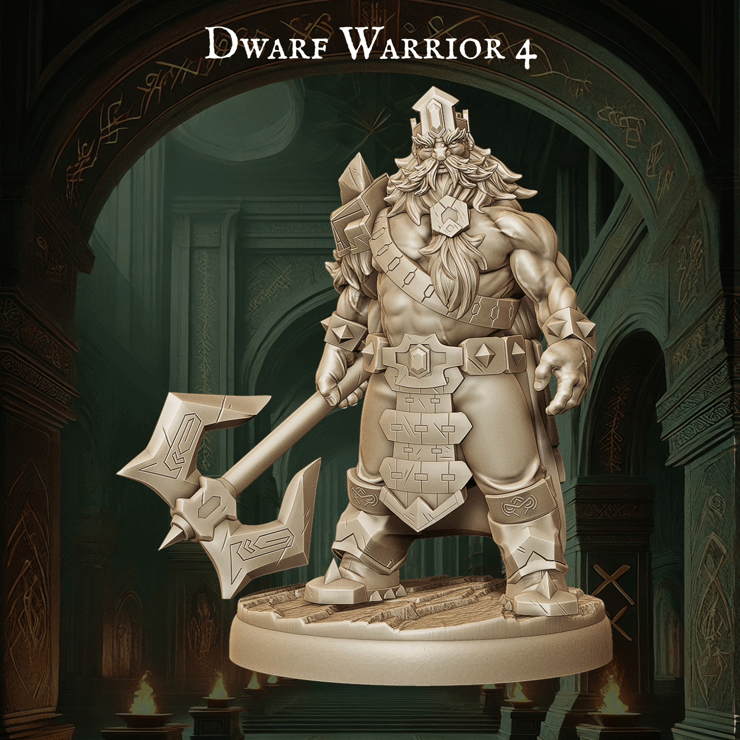 Army of Dwarf Warriors - 12 Poses | Axe-Wielding Dwarf Miniatures | DnD Tabletop Wargaming Set - Plague Miniatures