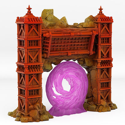 Asian Temple Portal Miniature | Medieval Magic Effect Dungeon Terrain Prop | 28mm or 32mm Scale - Plague Miniatures