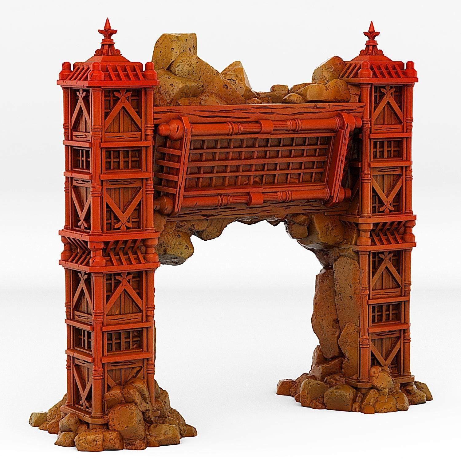 Asian Temple Portal Miniature | Medieval Magic Effect Dungeon Terrain Prop | 28mm or 32mm Scale - Plague Miniatures