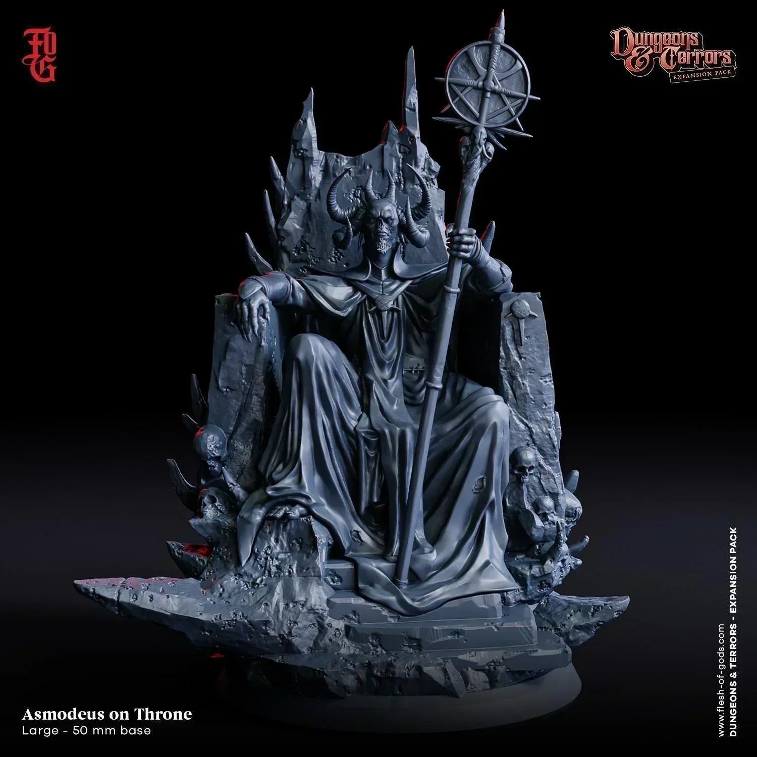 Asmodeus Monster Miniature | Large Archdevil Fiend Demon Figurine | 50mm Base - Plague Miniatures