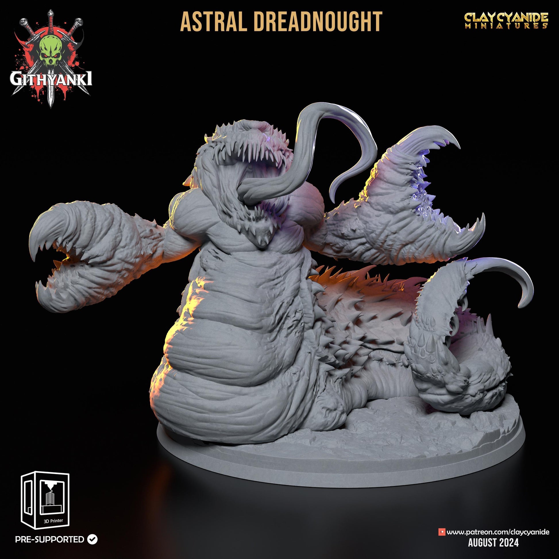 Astral Dreadnought Miniature | Large Cthulhu Monstrosity for TTRPGs | 32mm Scale - Plague Miniatures