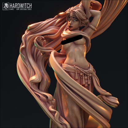 Asullah Maaghikar, Enchantress of Dark Wishes NSFW Nude Option | Seductive Djinn Genie Miniature | 32mm Scale or 75mm Scale - Plague Miniatures