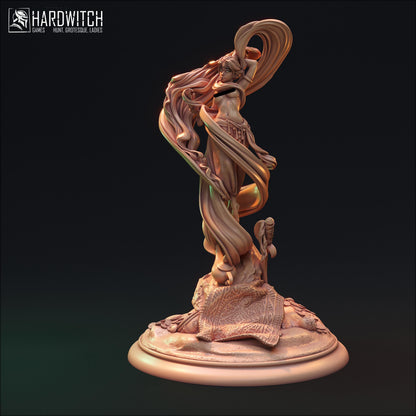 Asullah Maaghikar, Enchantress of Dark Wishes NSFW Nude Option | Seductive Djinn Genie Miniature | 32mm Scale or 75mm Scale - Plague Miniatures
