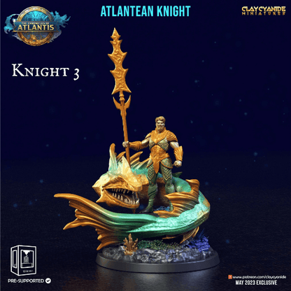 Atlantean Knight Miniature | Clay Cyanide | Chronicles of Atlantis | DnD Miniature Dungeons and Dragons DnD 5e Underwater Knight - Plague Miniatures shop for DnD Miniatures