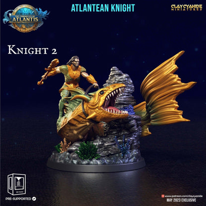 Atlantean Knight Miniature | Guardian of the Sunken Realms | 32mm Scale - Plague Miniatures