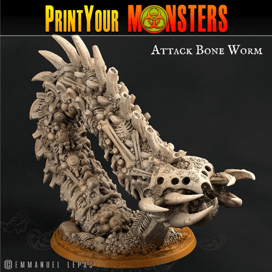 Attack Bone Worm Miniatures | DnD 5e Tabletop Gaming Figurines - Plague Miniatures