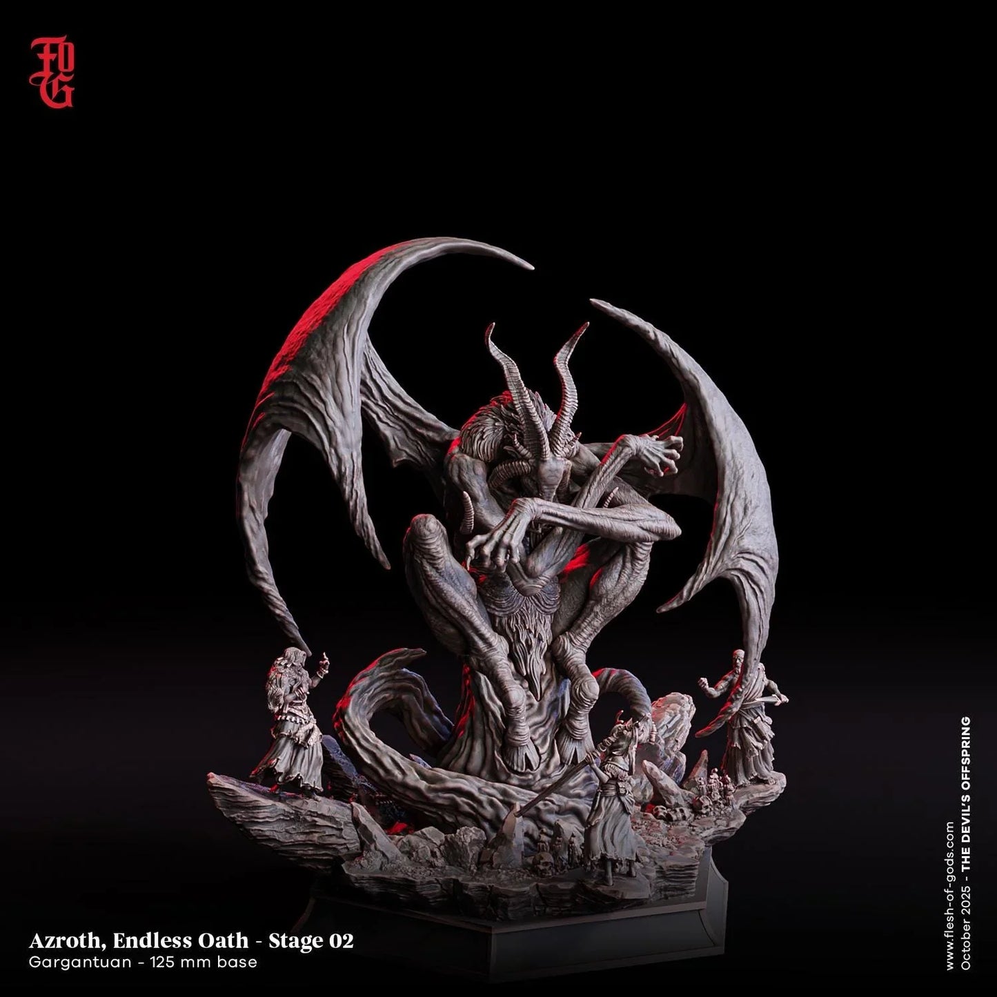 Azroth, Endless Oath – Stage I | Fiendish Awakening Gargantuan Demon Boss Miniature | 100mm Base - Plague Miniatures