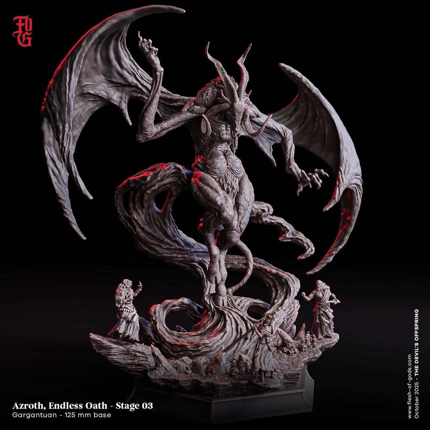 Azroth, Endless Oath – Stage I | Fiendish Awakening Gargantuan Demon Boss Miniature | 100mm Base - Plague Miniatures