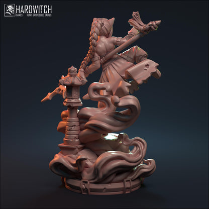 Bakeneko, Sinister Yokai NSFW Option | Deadly Catgirl Miniature | 32mm or 75mm - Plague Miniatures