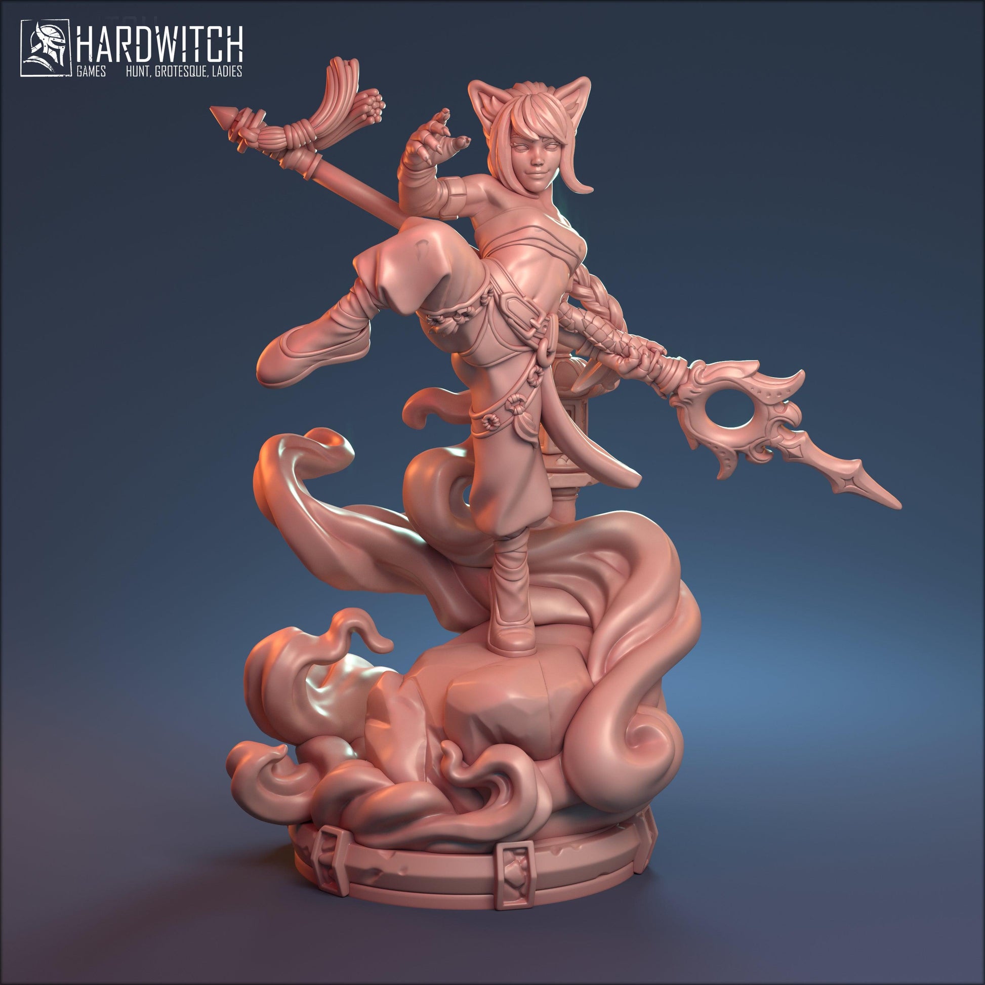 Bakeneko, Sinister Yokai NSFW Option | Deadly Catgirl Miniature | 32mm or 75mm - Plague Miniatures