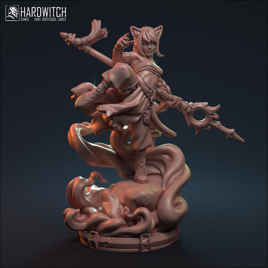 Bakeneko, Sinister Yokai NSFW Option | Deadly Catgirl Miniature | 32mm or 75mm - Plague Miniatures