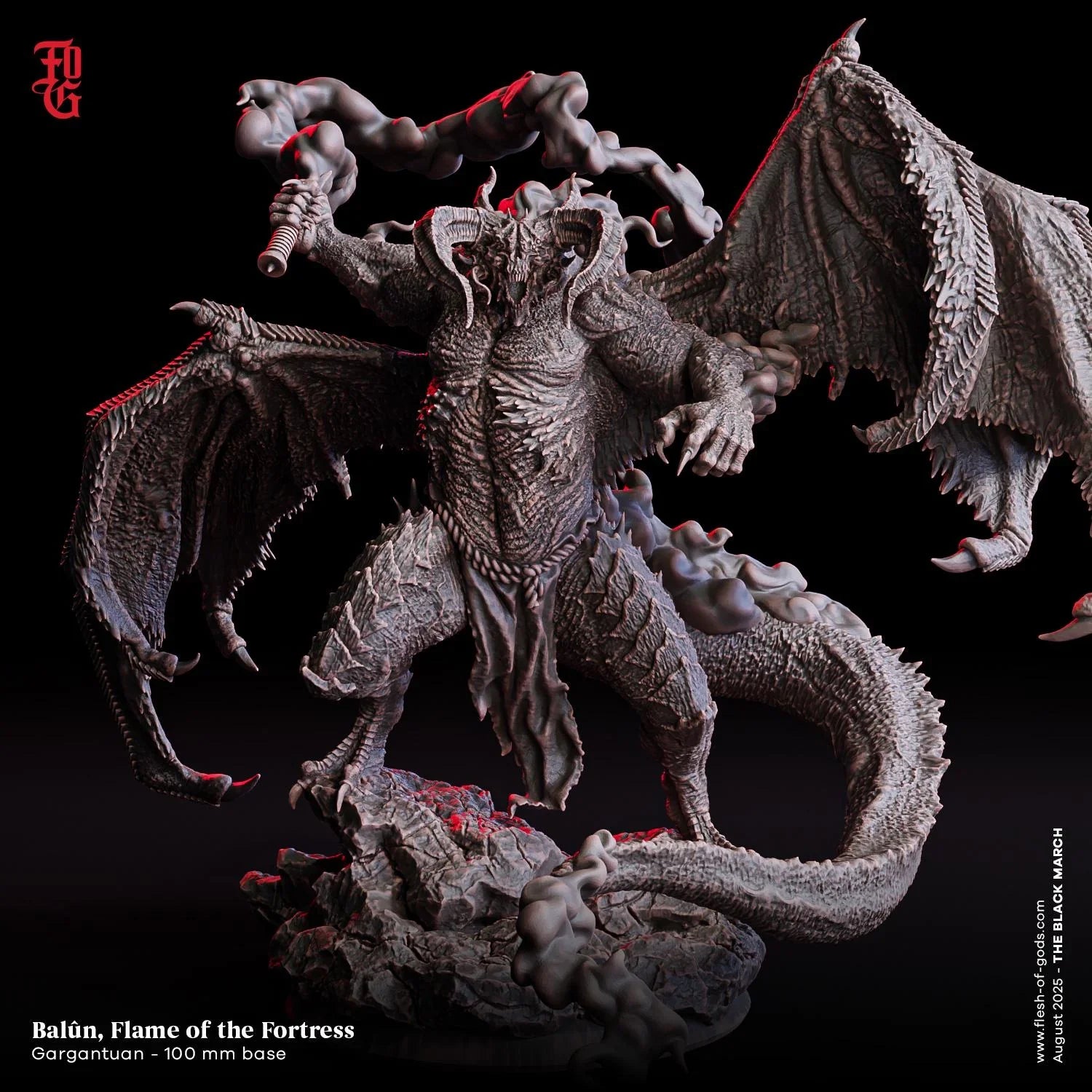 Balun, Flame of the Fortress | Gargantuan Fiend Miniature | 100mm Base - Plague Miniatures