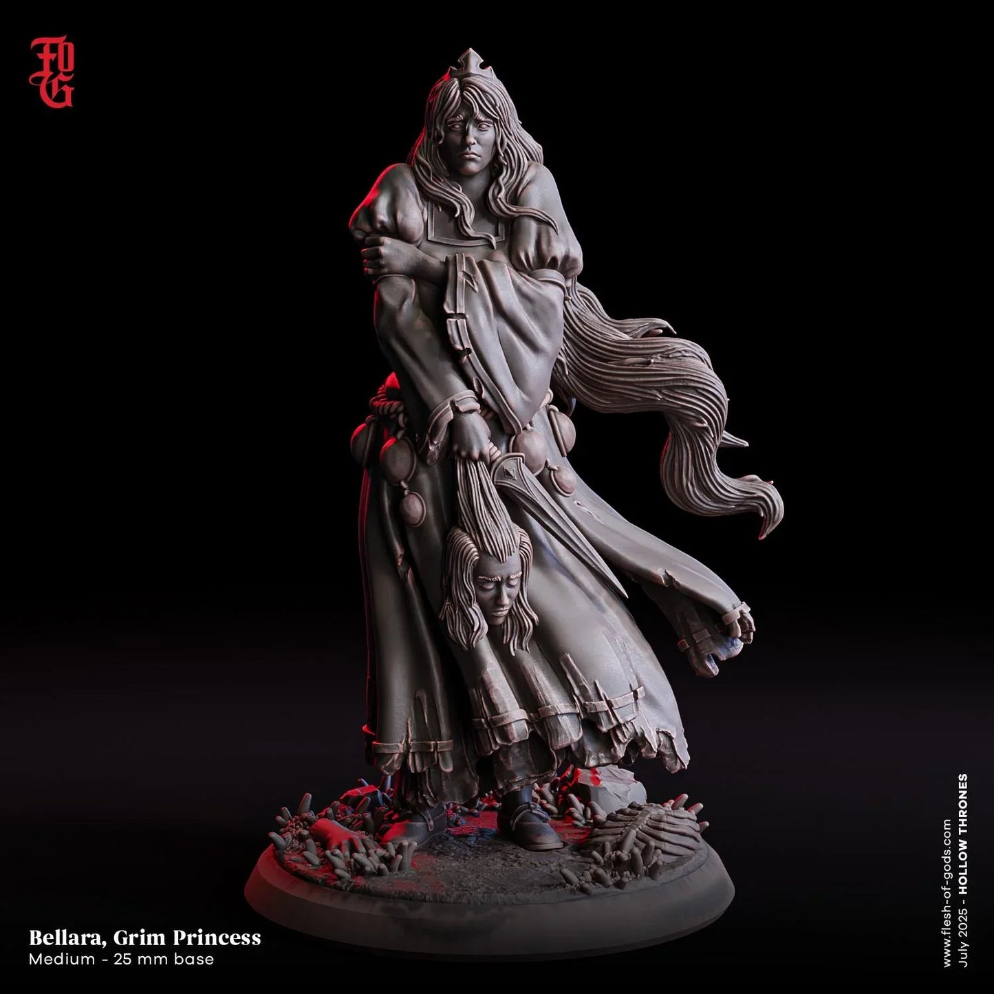 Bellara, Grim Princess | Undead Ghostly Royalty Miniaturer | 32mm Scale or 75mm Scale - Plague Miniatures