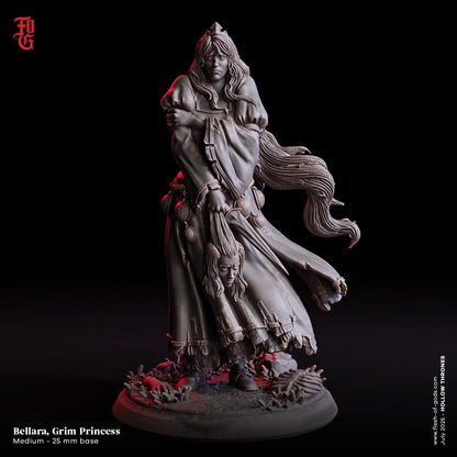 Bellara, Grim Princess | Undead Ghostly Royalty Miniaturer | 32mm Scale or 75mm Scale - Plague Miniatures
