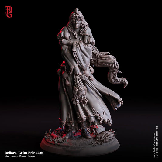 Bellara, Grim Princess | Undead Ghostly Royalty Miniaturer | 32mm Scale or 75mm Scale - Plague Miniatures