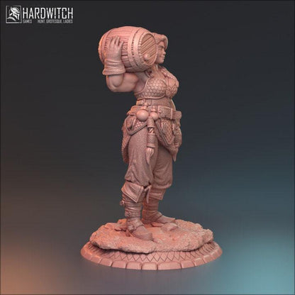 Bianka, Female Barmaid Miniature | NPC Tavern Keeper | 32mm Scale or 75mm Scale - Plague Miniatures