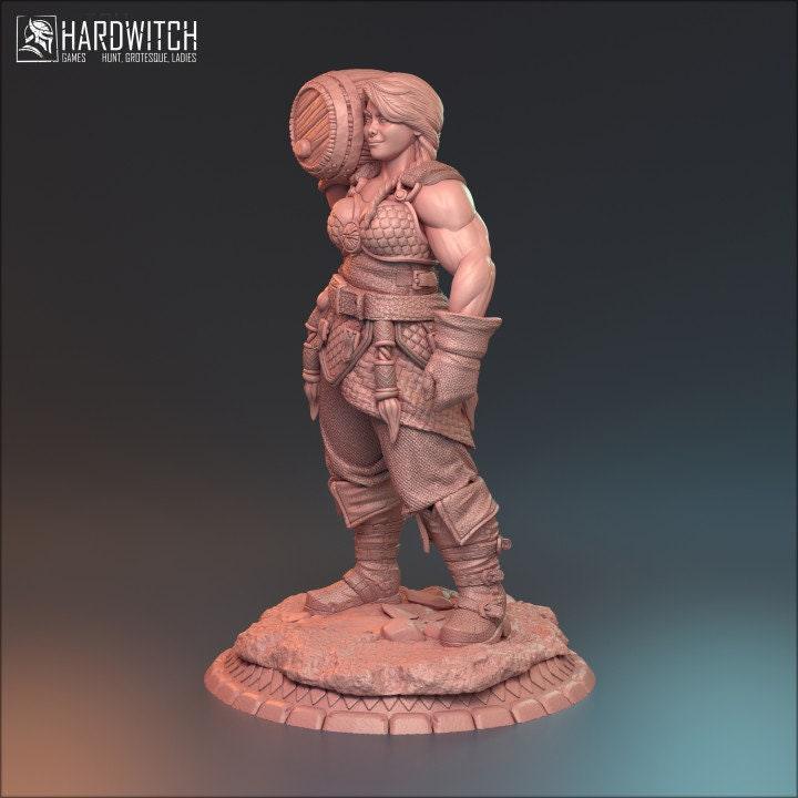 Bianka, Female Barmaid Miniature | NPC Tavern Keeper | 32mm Scale or 75mm Scale - Plague Miniatures