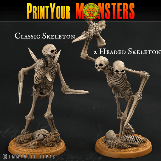 Big Headed Bone Skeleton Miniatures | Quirky DnD Figurines - Plague Miniatures