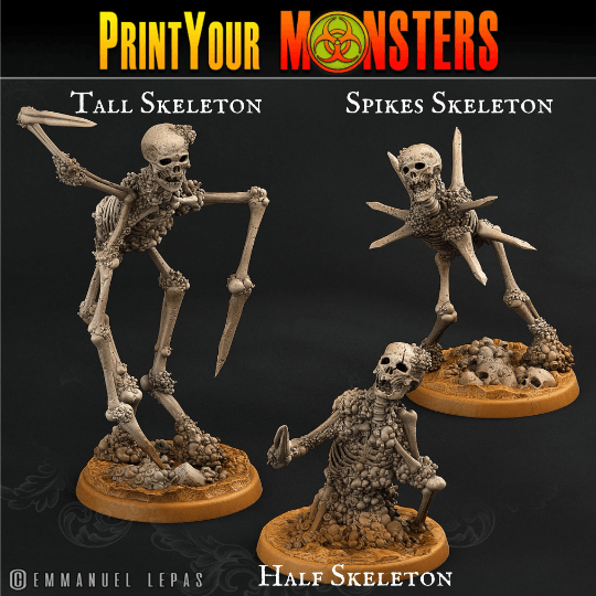 Big Headed Bone Skeleton Miniatures | Quirky DnD Figurines - Plague Miniatures