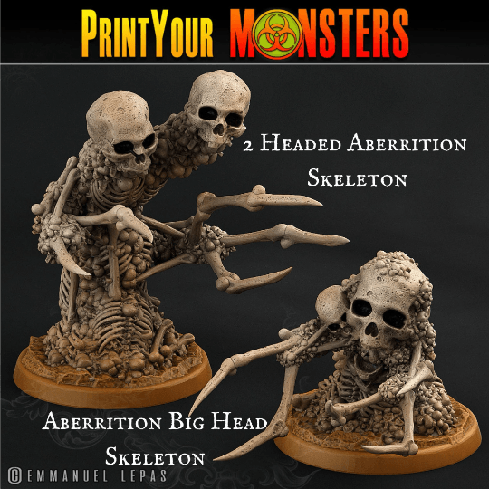 Big Headed Bone Skeleton Miniatures | Quirky DnD Figurines - Plague Miniatures