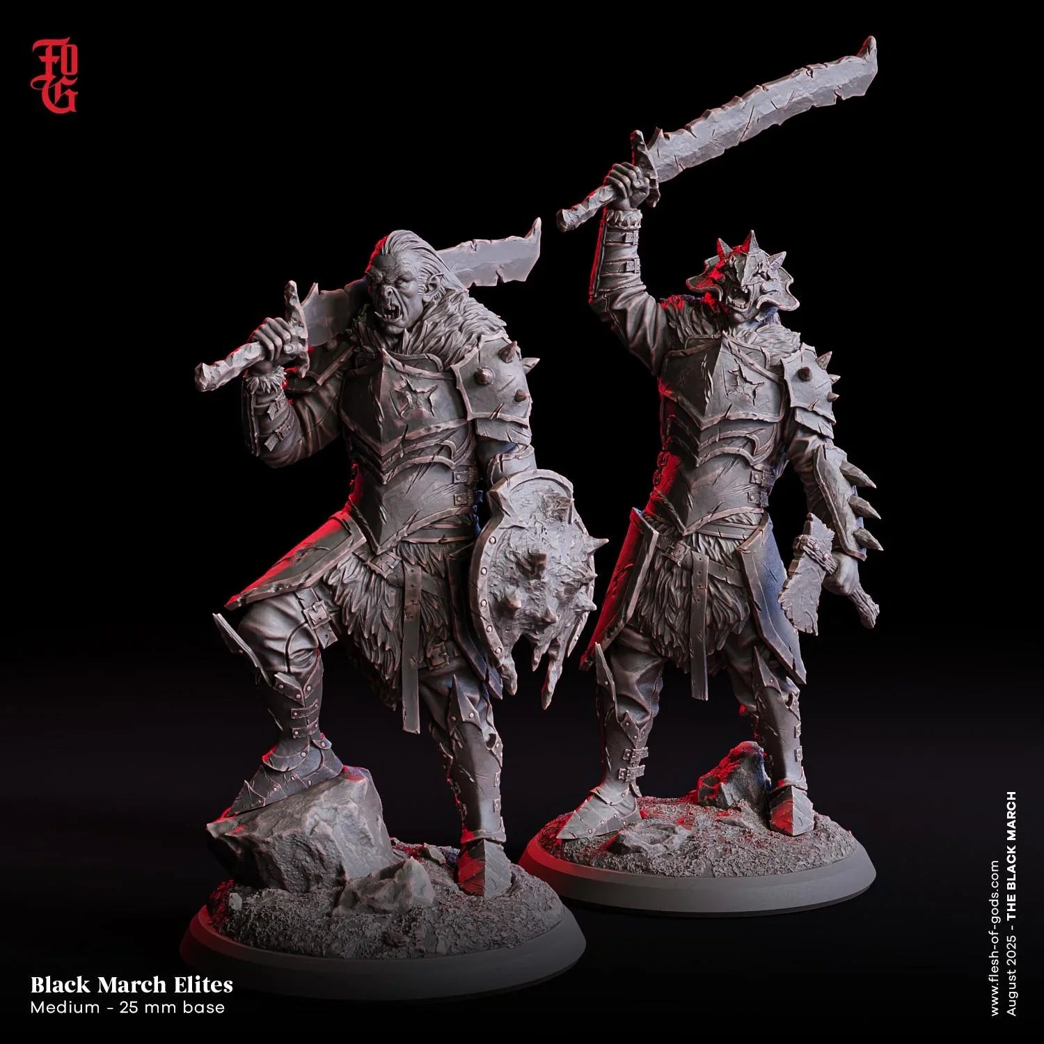 Black March Elite | Orc Fighter Resin Bust Statue - Plague Miniatures