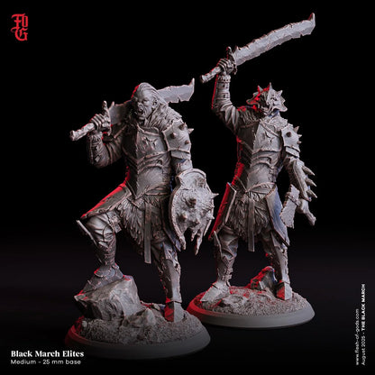 Black March Elite | Orc Fighter Resin Bust Statue - Plague Miniatures
