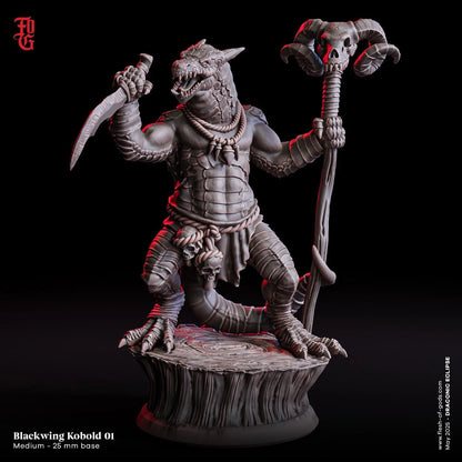 Blackwing Kobold | Cultist Monster Miniature | 32mm Scale - Plague Miniatures