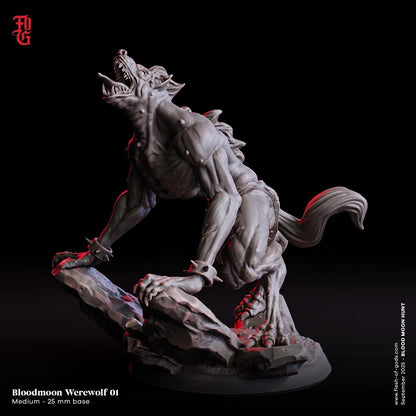 Bloodmoon Werewolf | Hybrid Wolf Monster Miniature | 32mm Scale - Plague Miniatures