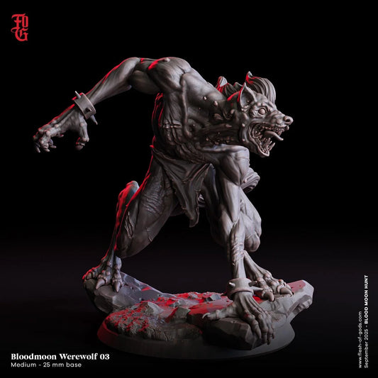 Bloodmoon Werewolf | Monster Miniature | 32mm Scale - Plague Miniatures