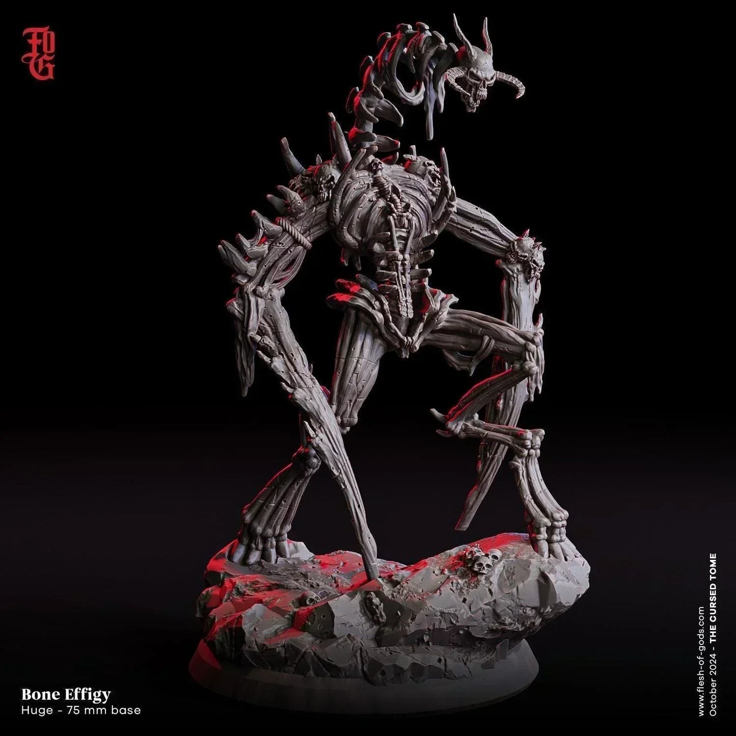 Bone Effigy Construct Miniature | Huge Undead Aberration Skeleton Monster | 75mm Base - Plague Miniatures