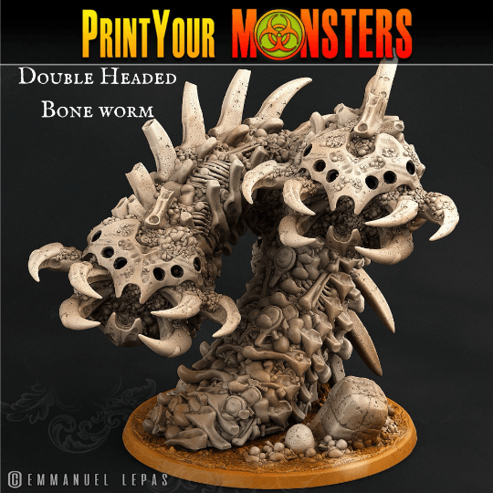 Bone Worm Body Miniature | Dungeons and Dragons Bone Miniature - Plague Miniatures