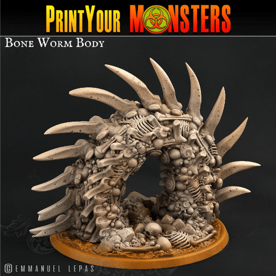 Bone Worm Miniatures | Dungeons and Dragons Monster Miniatures - Plague Miniatures