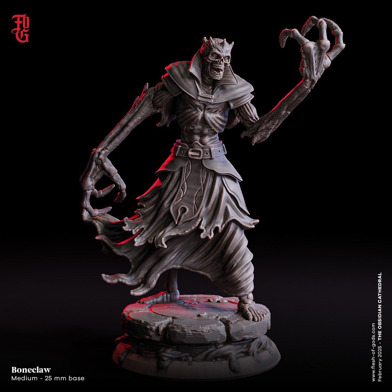 Boneclaw Miniature | Undead Skeleton Monster | 32mm Scale - Plague Miniatures