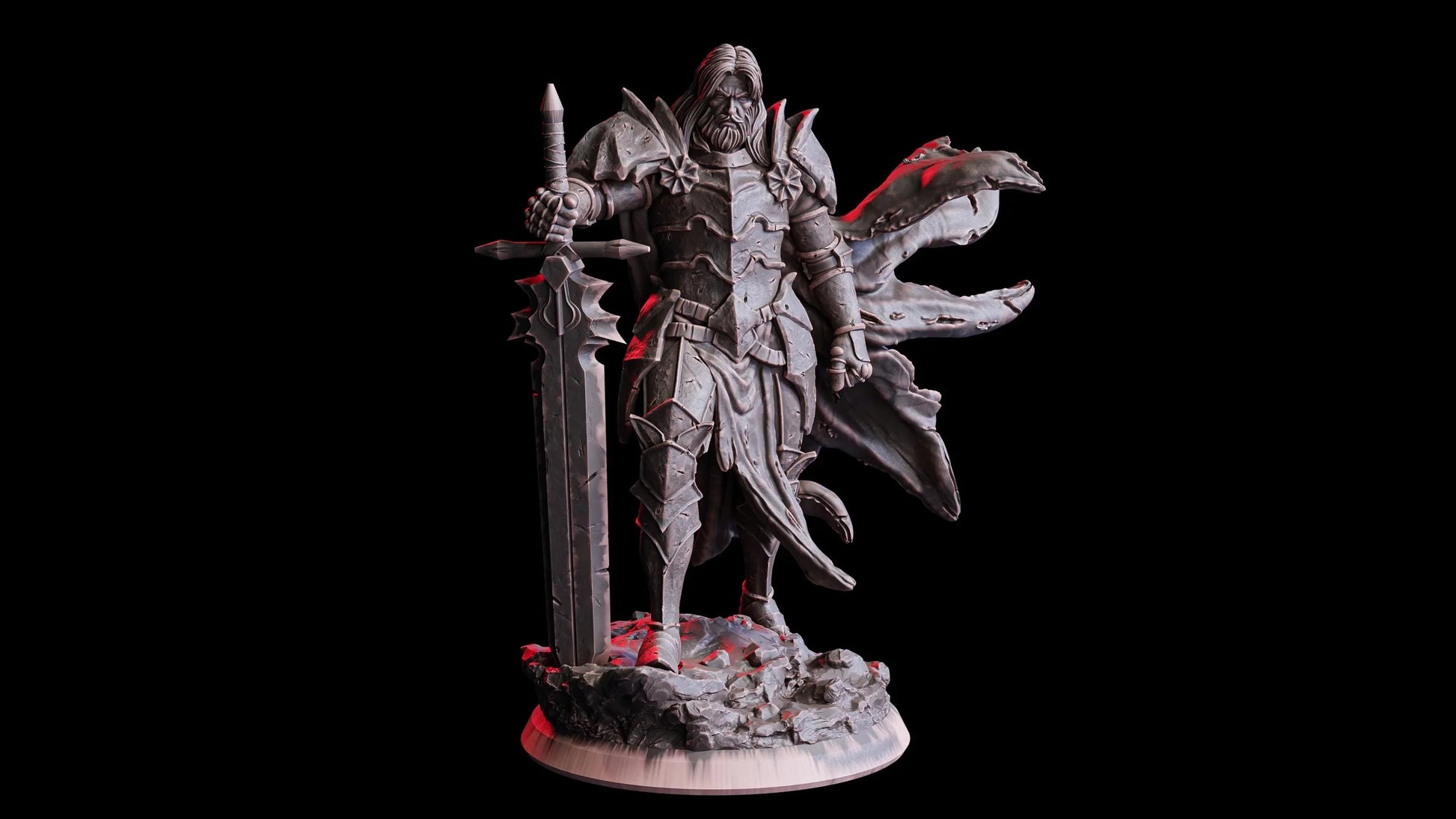Bonvric, the Oathbreaker | Human Paladin Fighter Miniature | 32mm Scale or 75mm Scale - Plague Miniatures